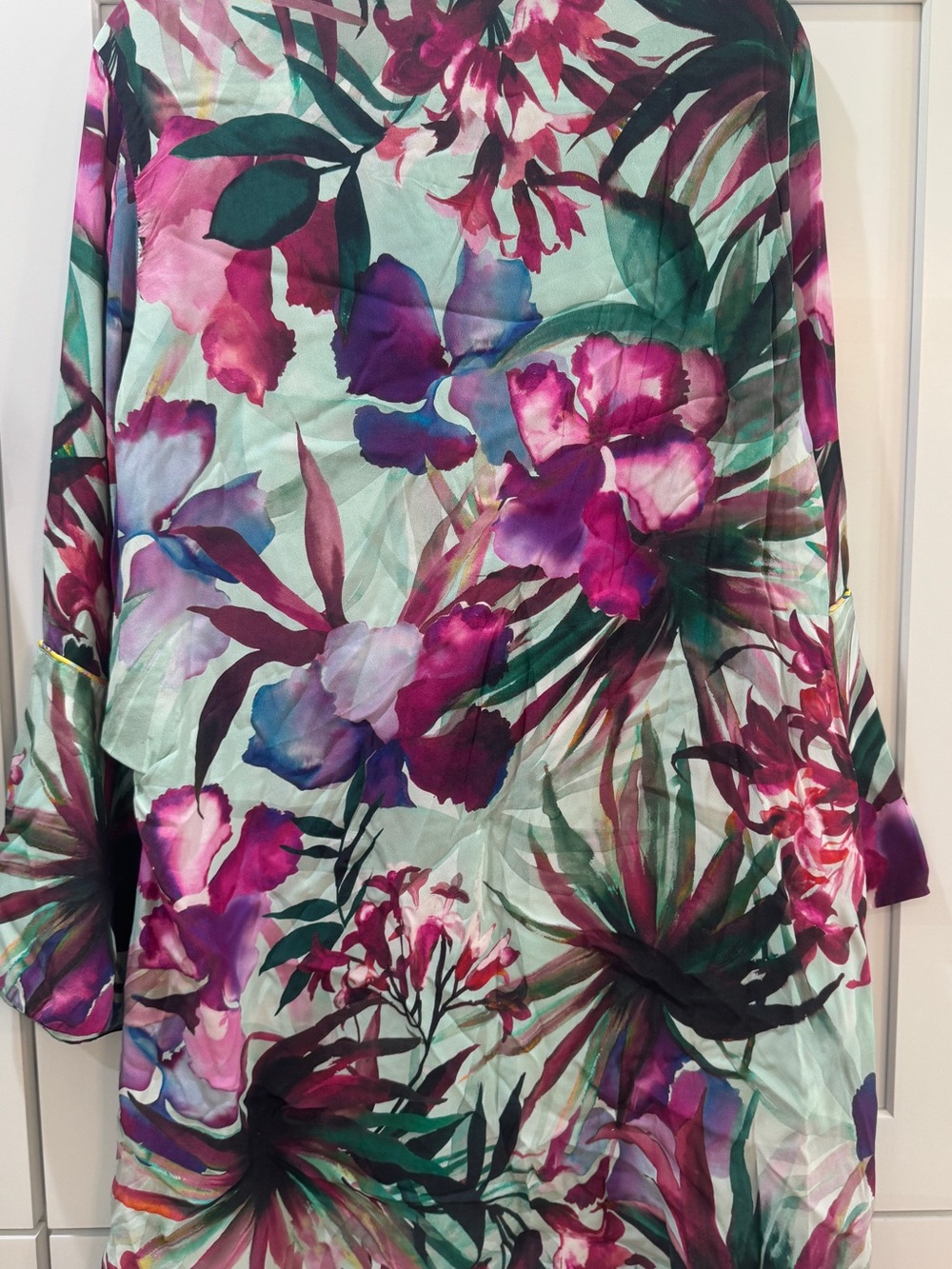 Robert Graham XL Watercolor Tunic Dress - Tie Front